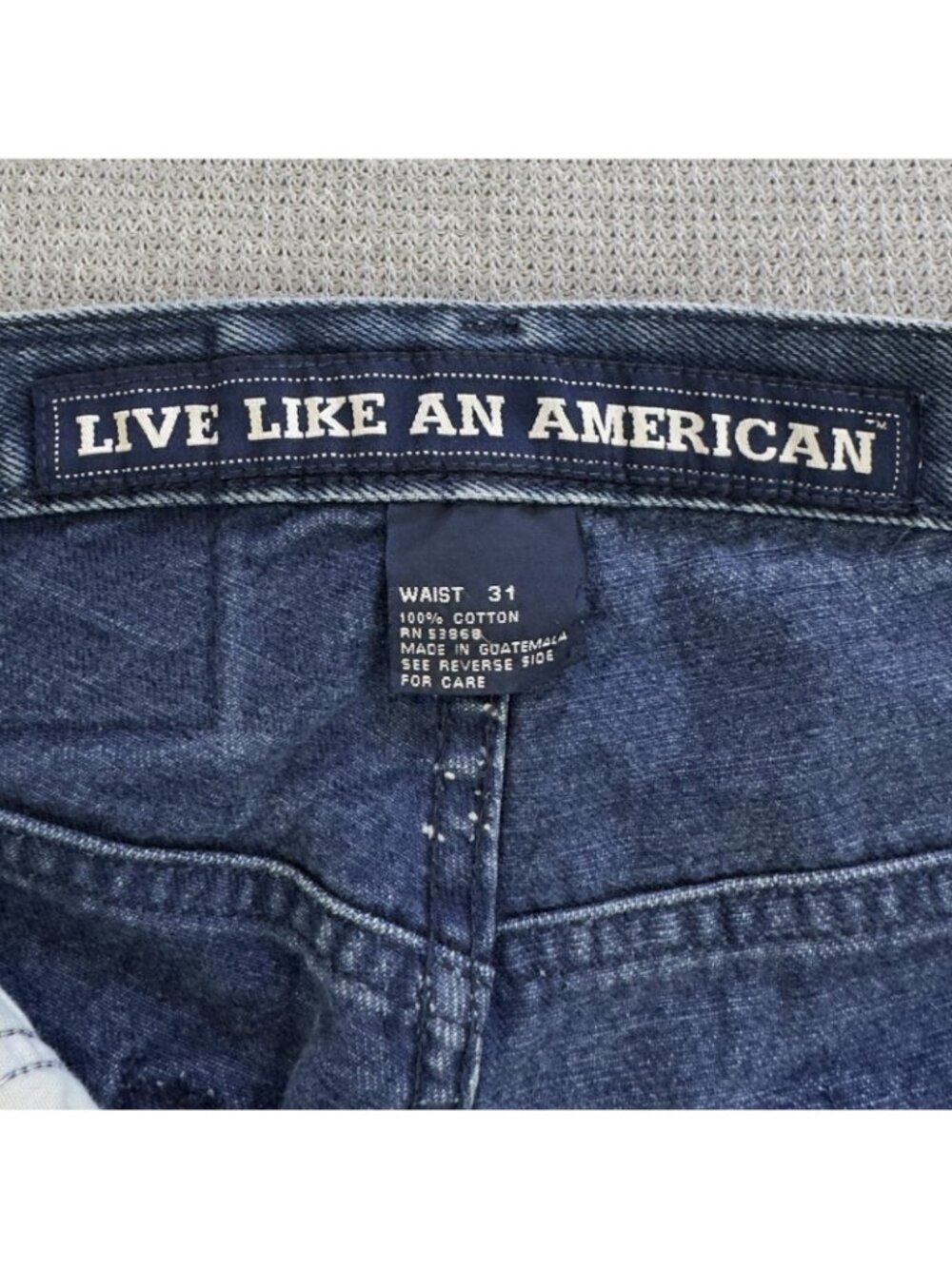 Vtg HOBO Live Like An American Jean Shorts Mens Size 31 Denim Loose Fit Blue - Picture 9 of 14